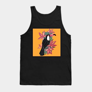 Pink toucan bird with background Tank Top